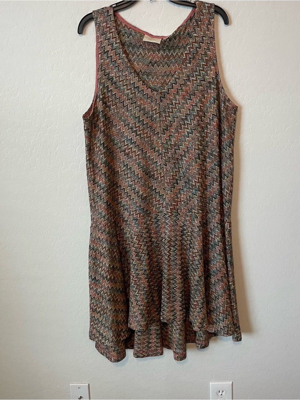 Maeve Anthropologie Chevron Knit ZigZag Drop Waist Dress XL